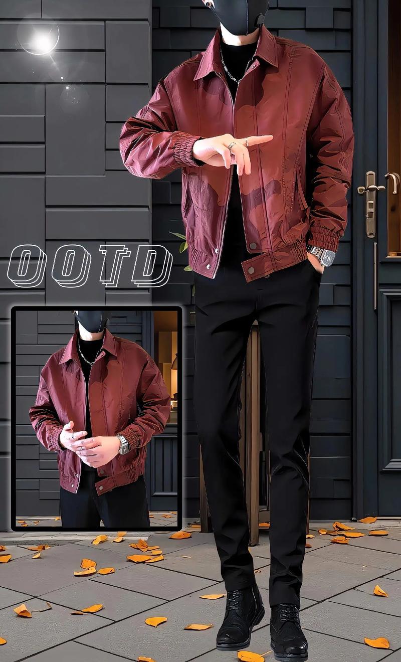 潮男新風(fēng)尚 2024春秋季痞帥純色夾克，演繹高級感百搭哲學(xué)